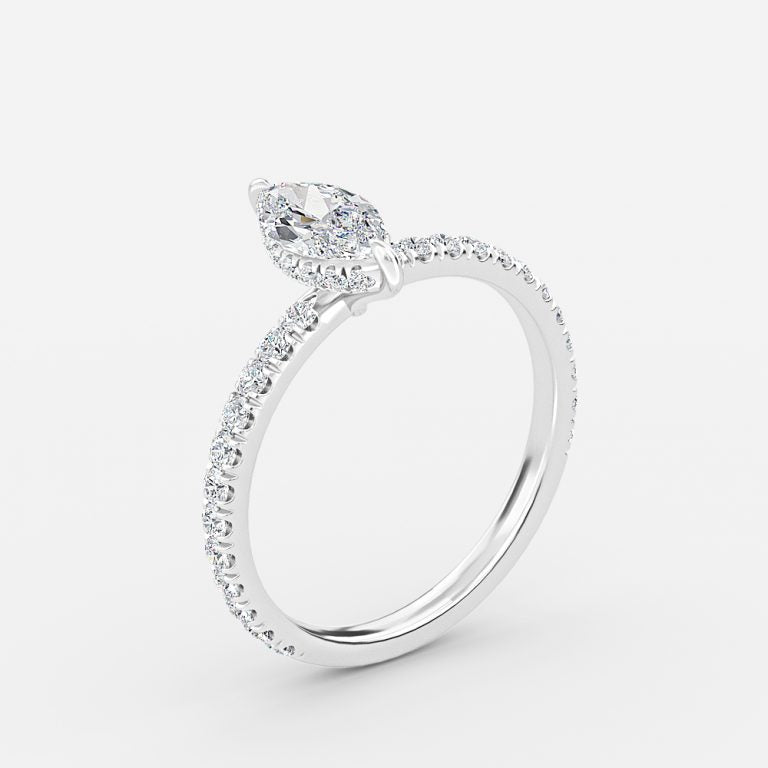 Siobhan Marquise Hidden Halo Moissanite Engagement Ring