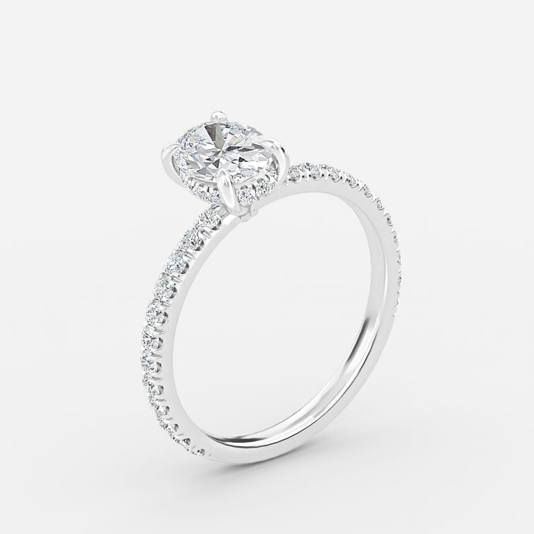 Siobhan Oval Hidden Halo Moissanite Engagement Ring