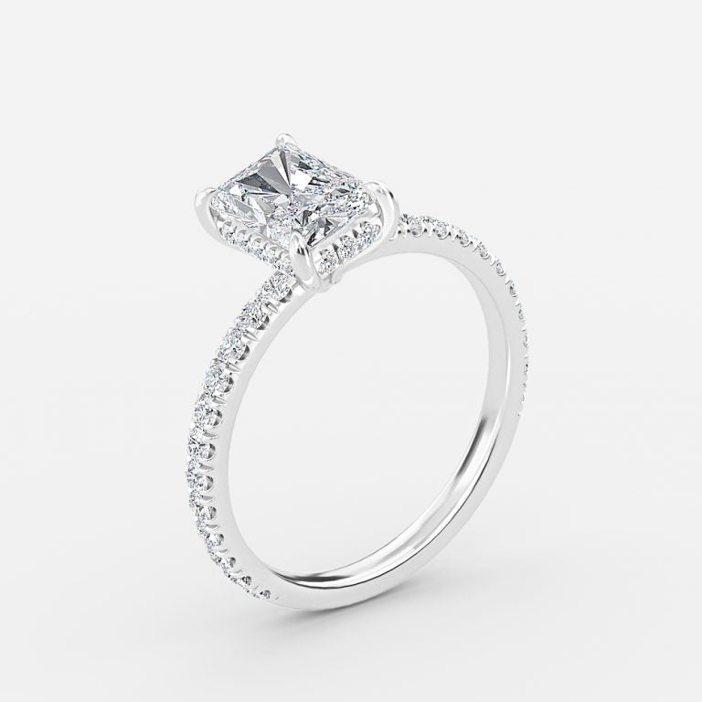 Siobhan Radiant Hidden Halo Moissanite Engagement Ring