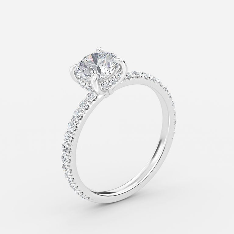 Siobhan Round Hidden Halo Moissanite Engagement Ring