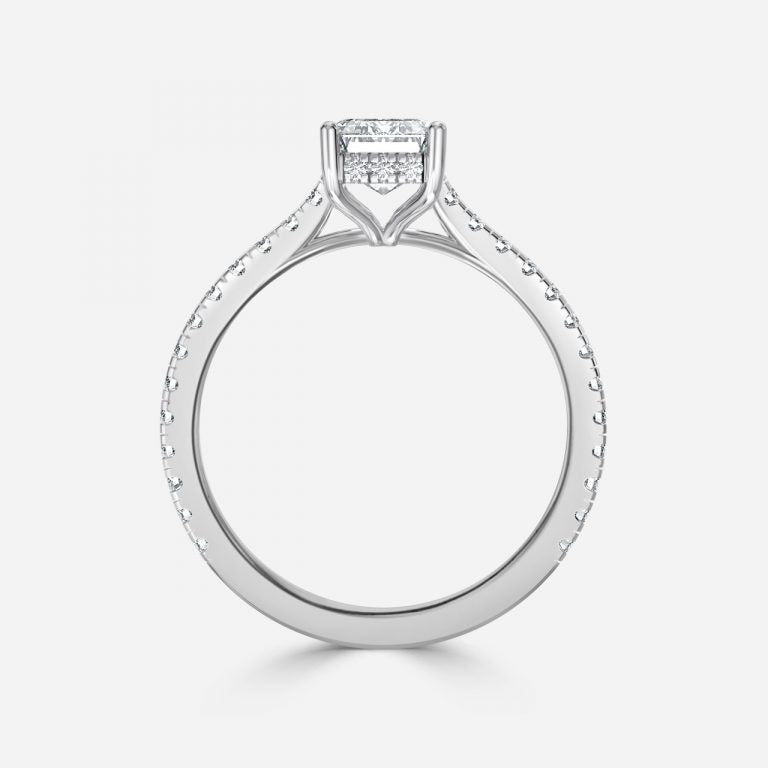 Tamsin Emerald Hidden Halo Moissanite Engagement Ring