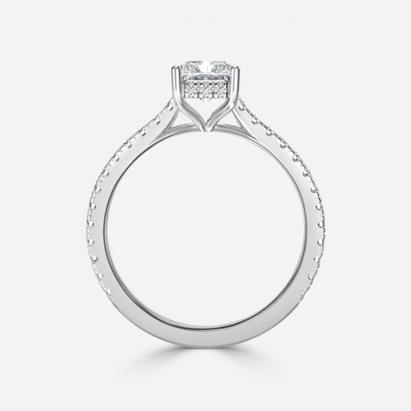 Tamsin Radiant Hidden Halo Moissanite Engagement Ring