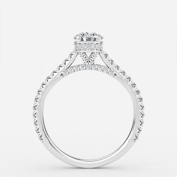 Devi Round Hidden Halo Moissanite Engagement Ring