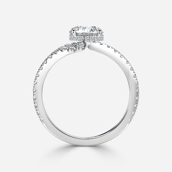 Paloma Round Hidden Halo Moissanite Engagement Ring