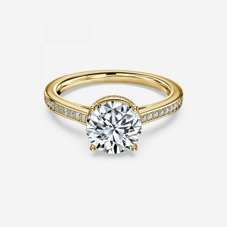 Inez Round Hidden Halo Moissanite Engagement Ring