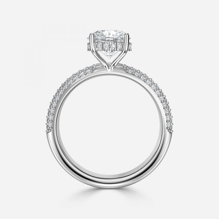 Eluned Round Hidden Halo Moissanite Engagement Ring