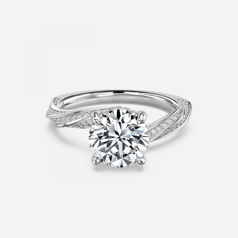 Weston Round Hidden Halo Moissanite Engagement Ring