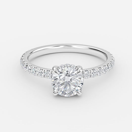 Siobhan Round Hidden Halo Moissanite Engagement Ring