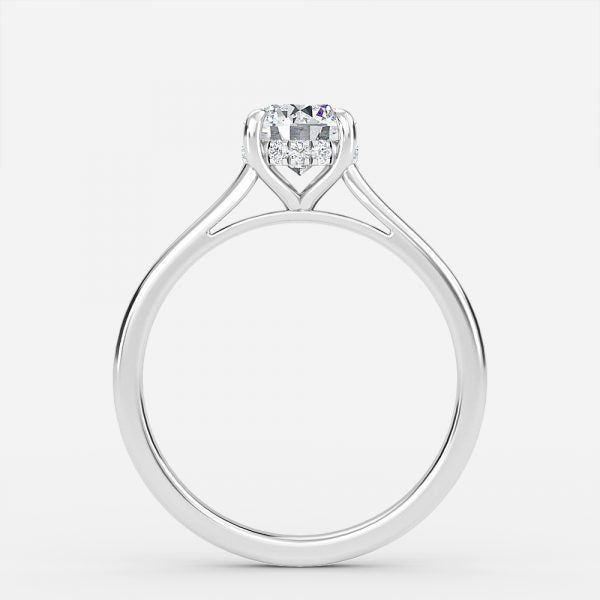 Jessalyn Round Hidden Halo Moissanite Engagement Ring