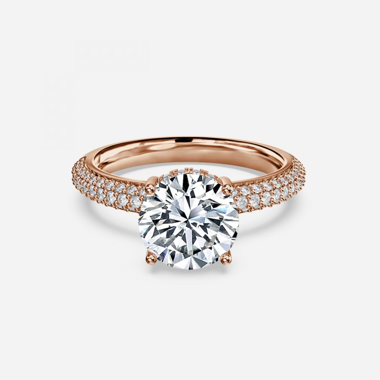 Tatiana Round Hidden Halo Moissanite Engagement Ring