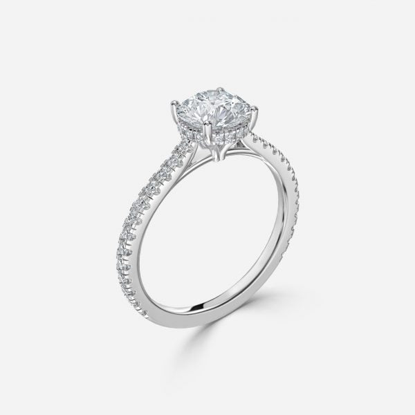 Tamsin Round Hidden Halo Moissanite Engagement Ring