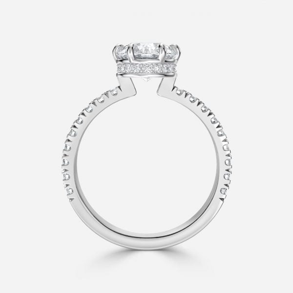 Leandra Round Hidden Halo Moissanite Engagement Ring