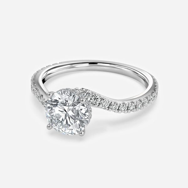 Paloma Round Hidden Halo Moissanite Engagement Ring