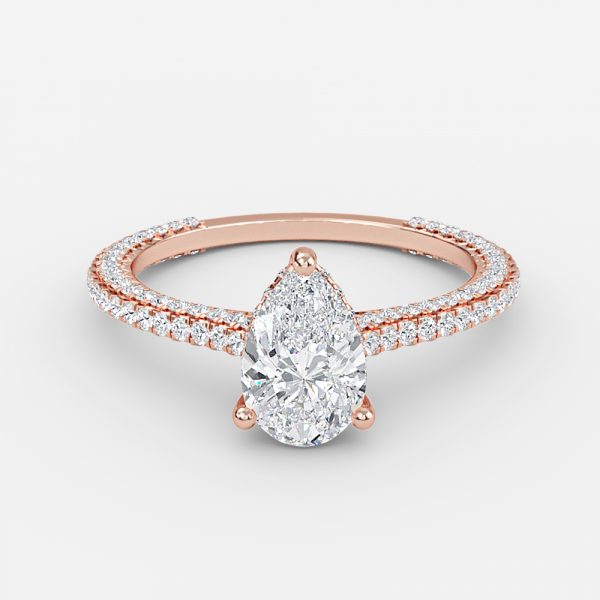 Kalaya Pear Hidden Halo Moissanite Engagement Ring