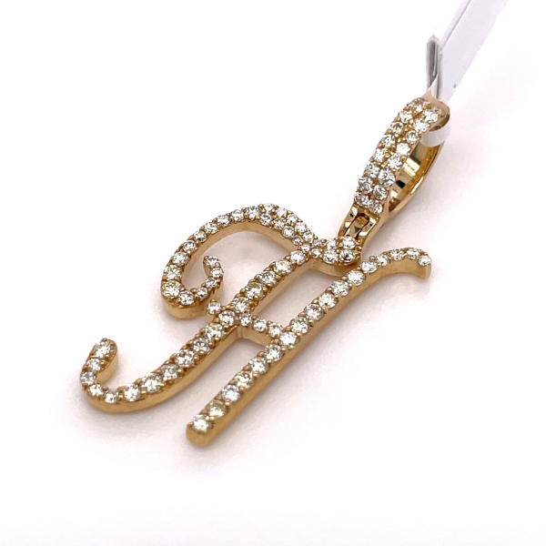 1.00 CT Moissanite Iced Out Letter H Pendant