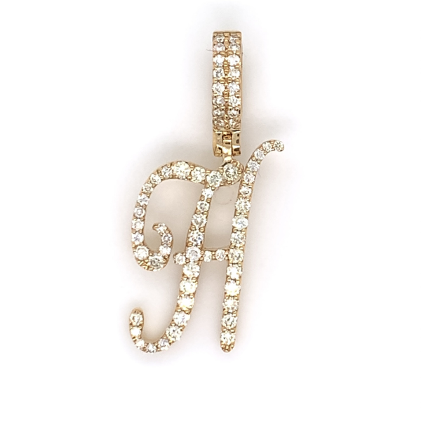 1.00 CT Moissanite Iced Out Letter "H" Pendants