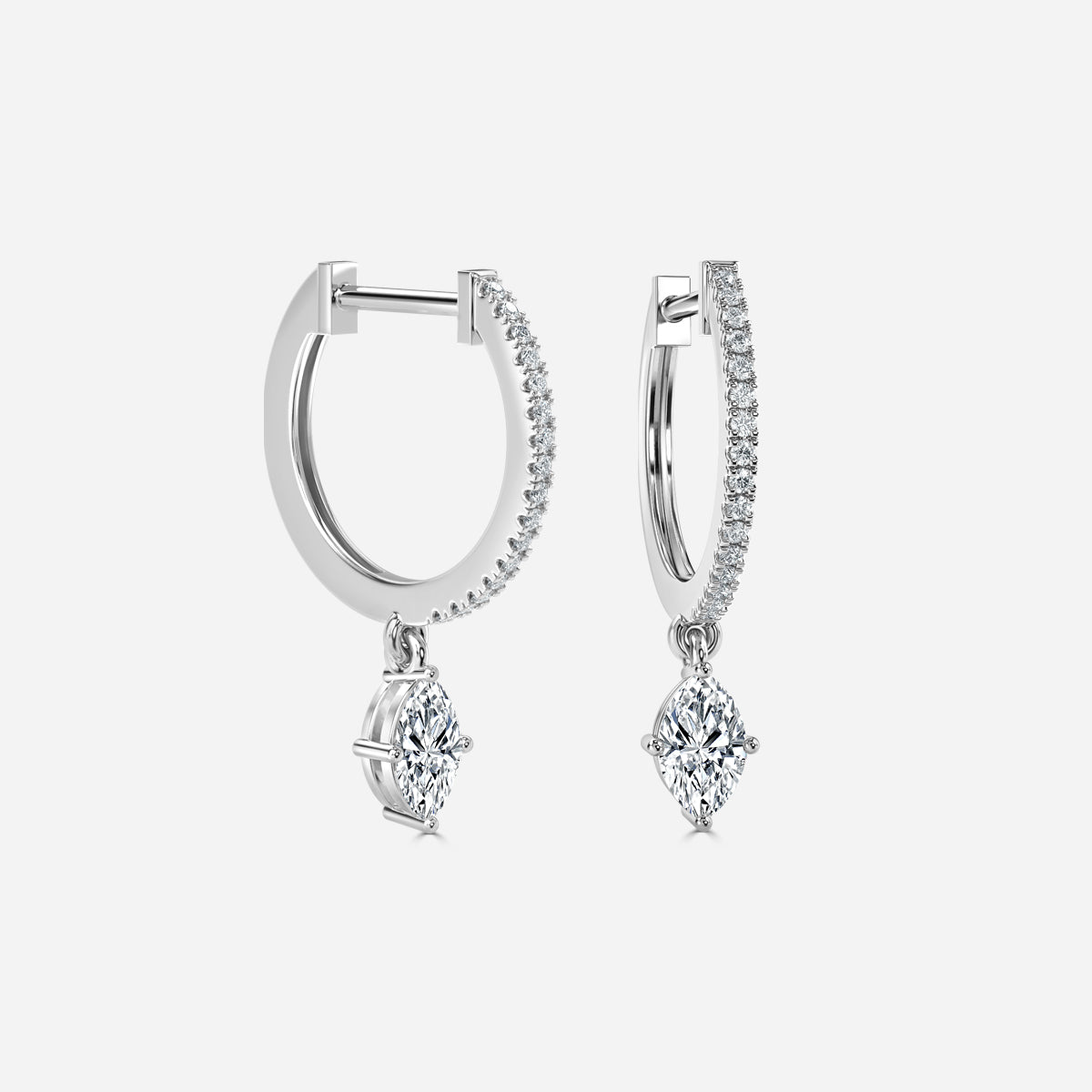 Sia Marquise Moissanite Hoop Earrings