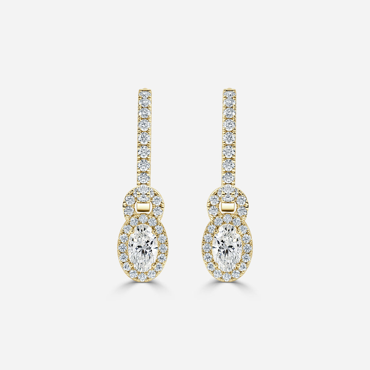 Oval Moissanite Halo and Drops Earring