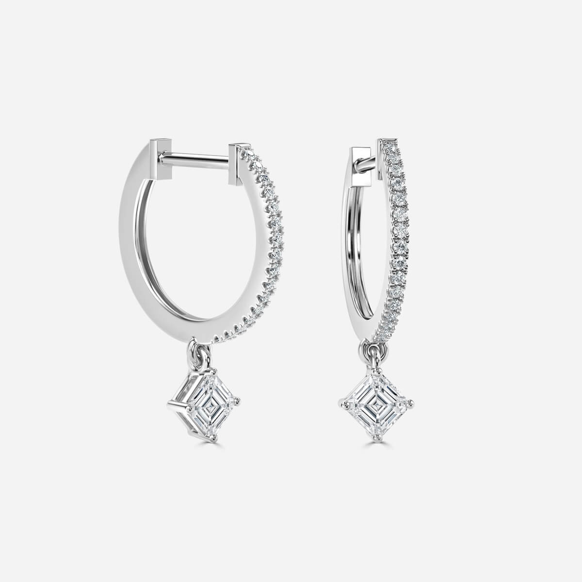 Sia Asscher Moissanite Hoop Earrings