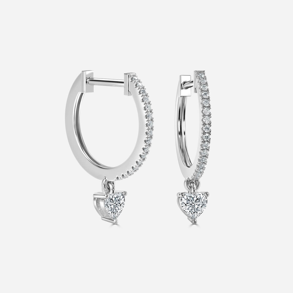 Sia Heart Moissanite Hoop Earrings