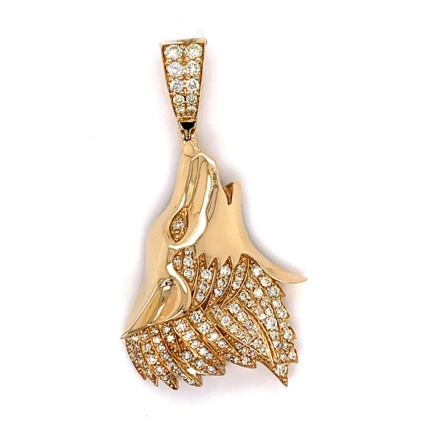 1.50 CT Moissanite Iced Out Wolf Pendant