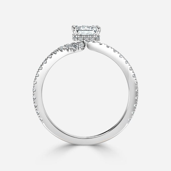 Paloma Radiant Hidden Halo Moissanite Engagement Ring