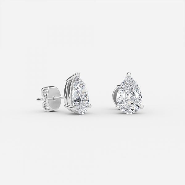 Pear Moissanite Stud Earrings