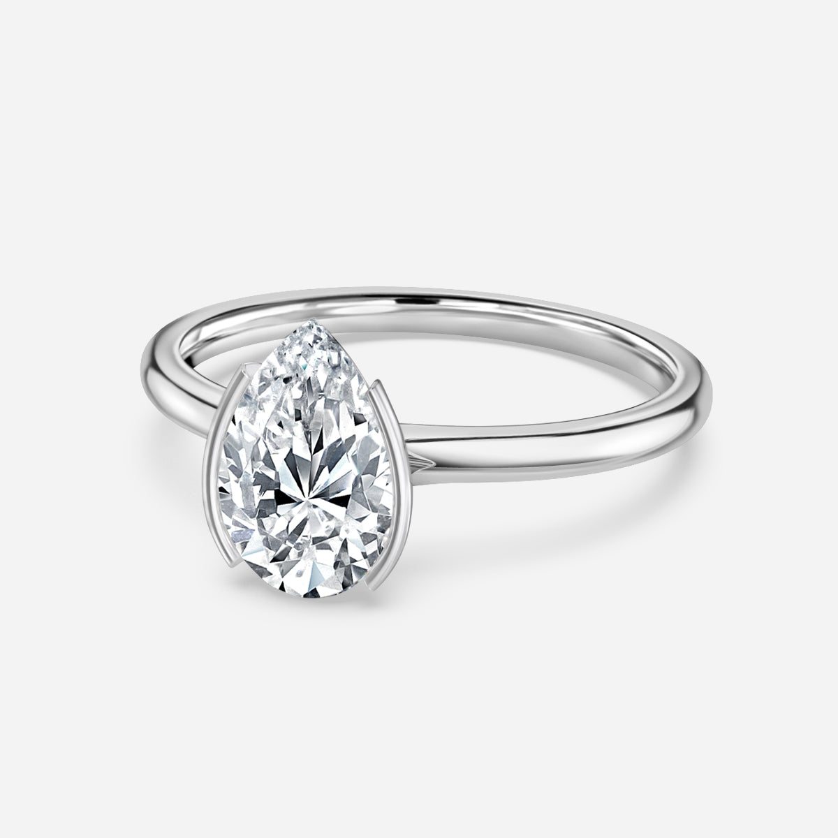 Briar Pear Bezel Moissanite Engagement Ring