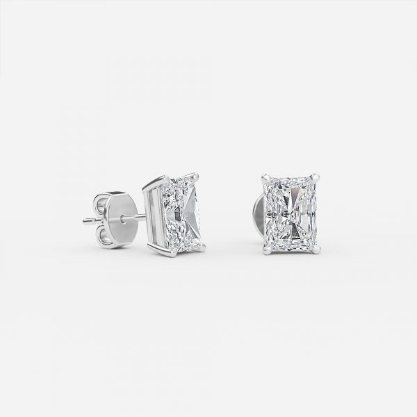 Radiant Moissanite Stud Earrings