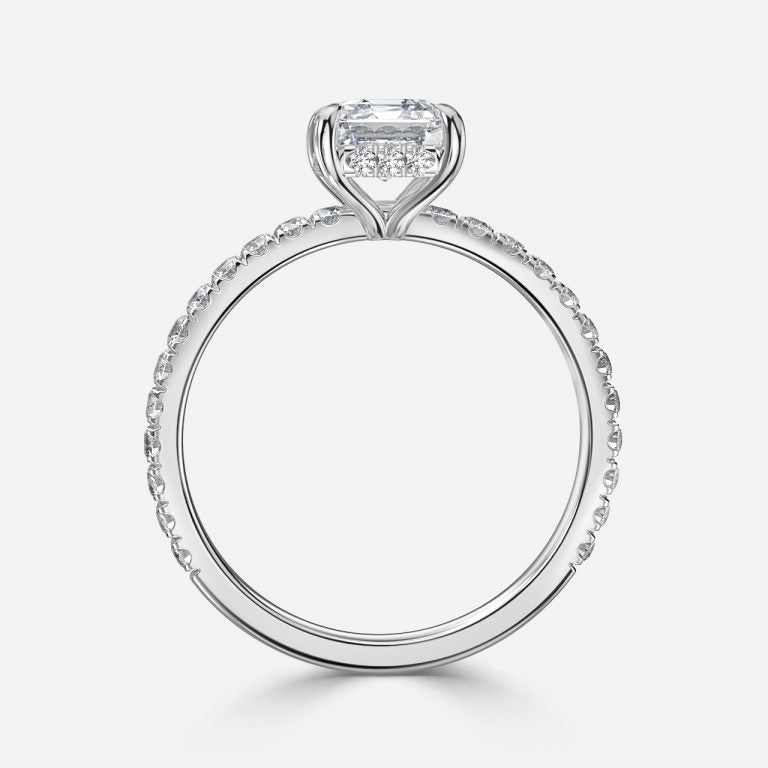 Siobhan Asscher Hidden Halo Moissanite Engagement Ring