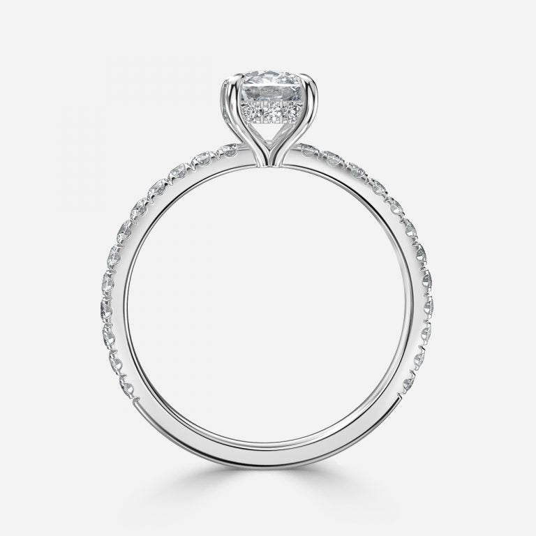 Siobhan Cushion Hidden Halo Moissanite Engagement Ring