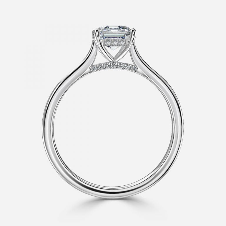 Pandora Asscher Hidden Halo Moissanite Engagement Ring