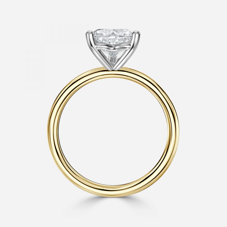 Magalie Heart Two Tone Solitaire Moissanite Engagement Ring