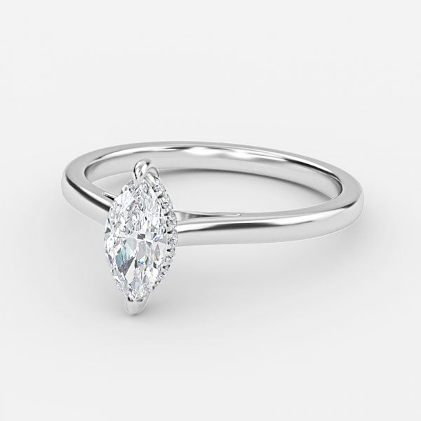 Jessalyn Marquise Hidden Halo Moissanite Engagement Ring