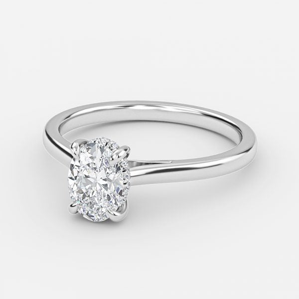 Jessalyn Oval Hidden Halo Moissanite Engagement Ring