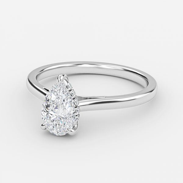 Jessalyn Pear Hidden Halo Moissanite Engagement Ring