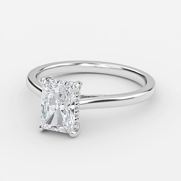 Jessalyn Radiant Hidden Halo Moissanite Engagement Ring