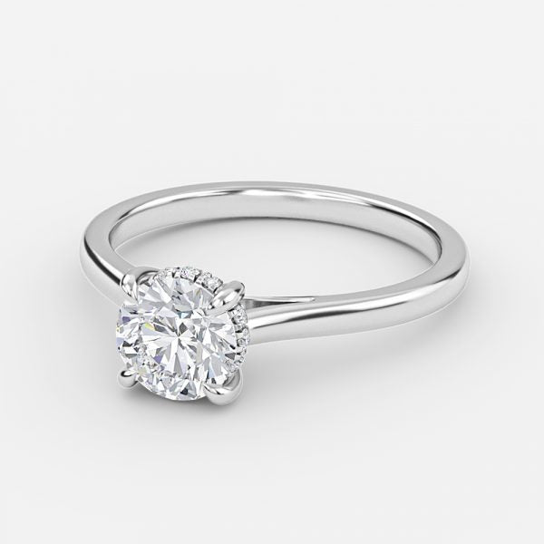 Jessalyn Round Hidden Halo Moissanite Engagement Ring