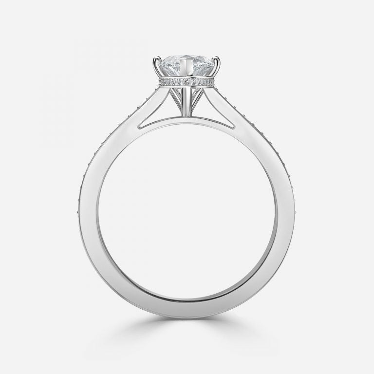 Inez Marquise Hidden Halo Moissanite Engagement Ring