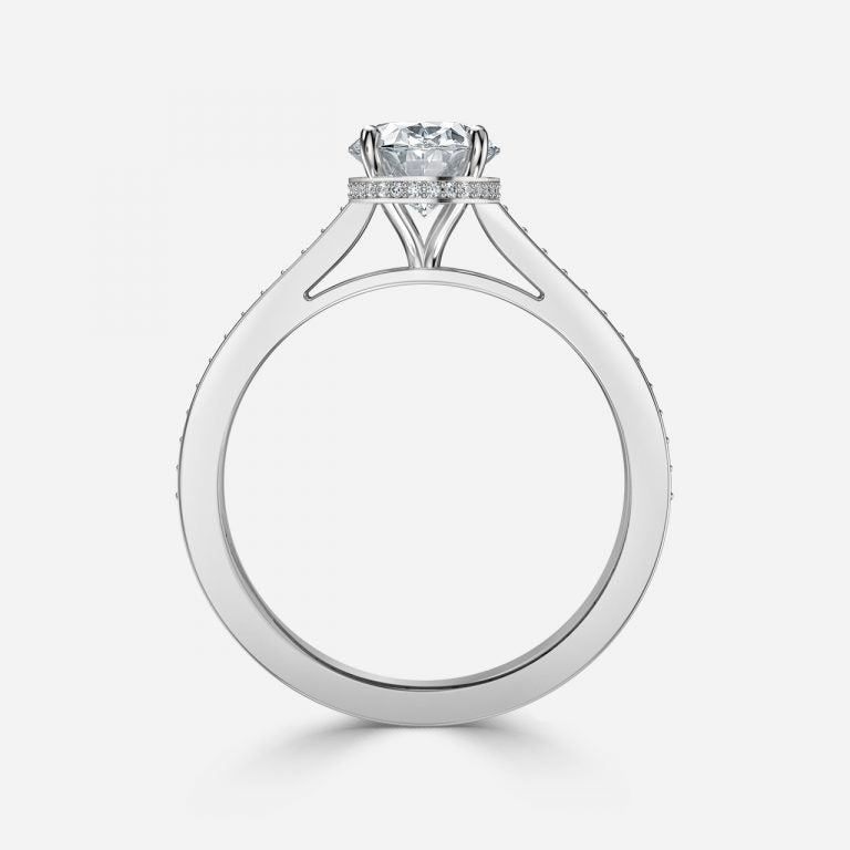 Inez Oval Hidden Halo Moissanite Engagement Ring