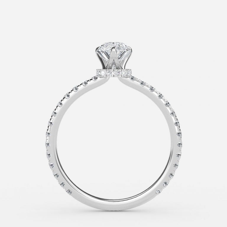 Astrid Pear Hidden Halo Moissanite Engagement Ring