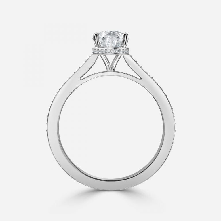 Inez Pear Hidden Halo Moissanite Engagement Ring