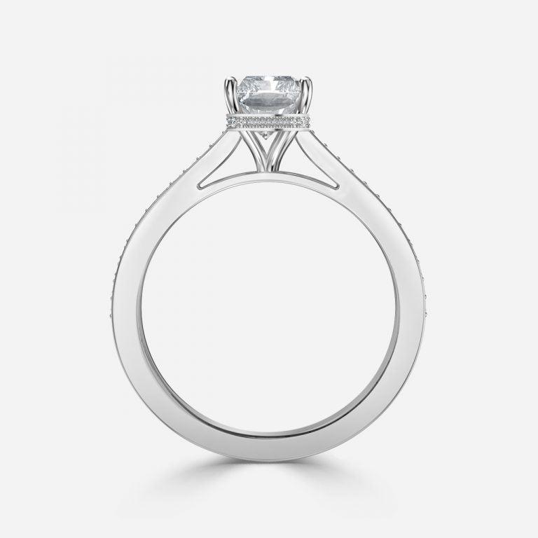 Inez Radiant Hidden Halo Moissanite Engagement Ring