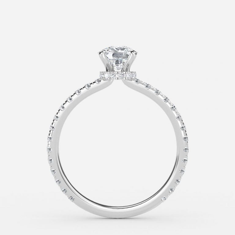 Astrid Round Hidden Halo Moissanite Engagement Ring