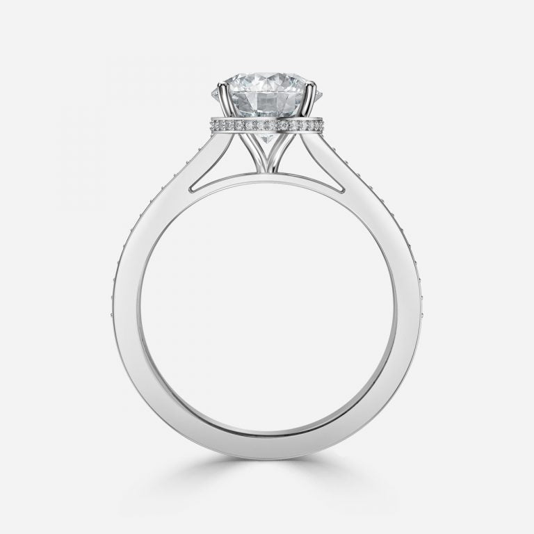 Inez Round Hidden Halo Moissanite Engagement Ring