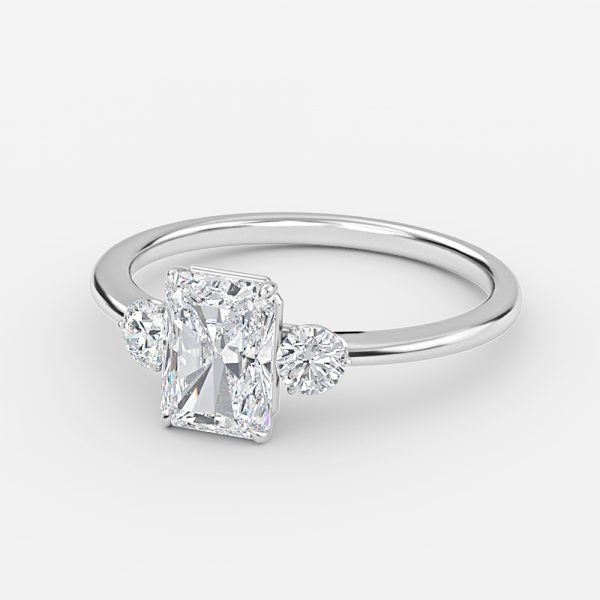 Kaori Radiant Three Stone Moissanite Engagement Ring