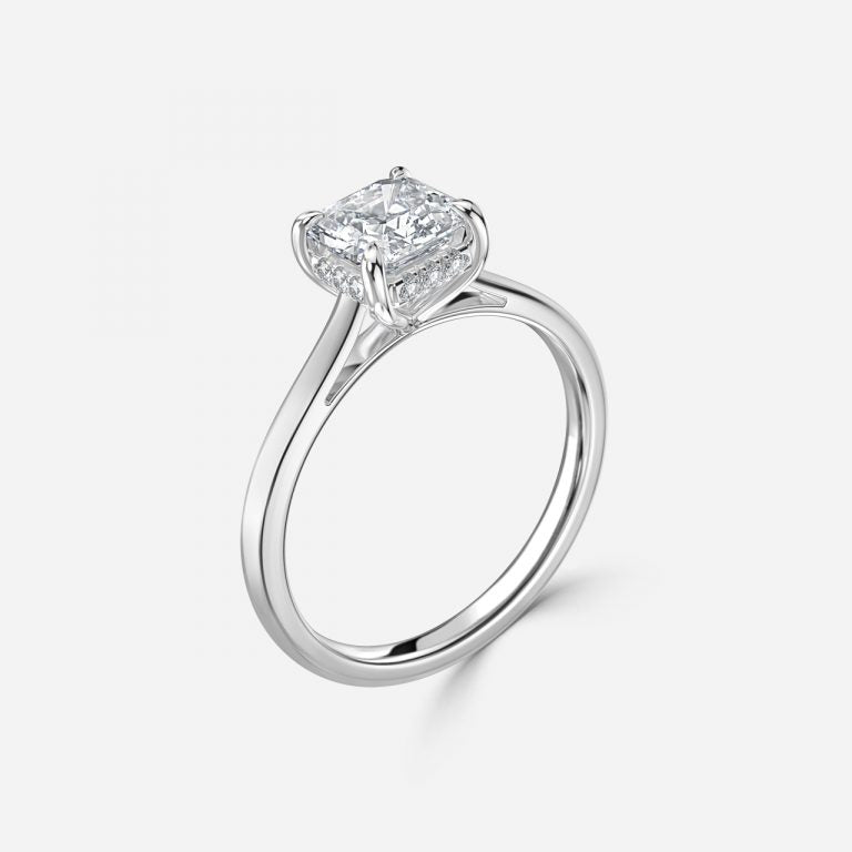 Jessalyn Asscher Hidden Halo Moissanite Engagement Ring