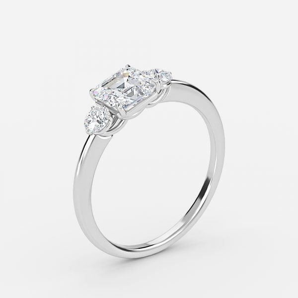 Kaori Asscher Three Stone Moissanite Engagement Ring