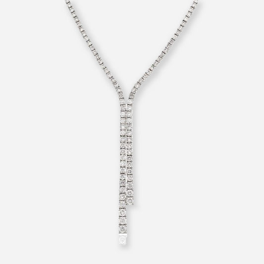 Lariat Moissanite Tennis Necklace