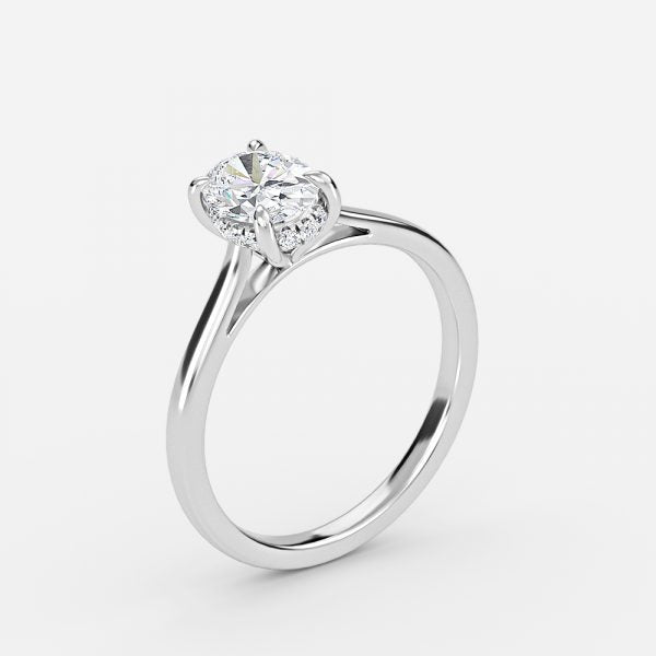 Jessalyn Oval Hidden Halo Moissanite Engagement Ring